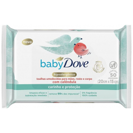 Imagem da oferta 10 Pacotes de Lenços Umedecidos Baby Dove Hidratação Sensível 50 Unidades Cada
