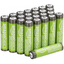 pilhas recarregáveis AAA de alta capacidade de 850 mAh Amazon Basics - 24 Unidades