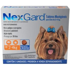 Imagem da oferta NexGard Antipulgas e Carrapatos para Cães de 2 a 4kg 3 tabletes
