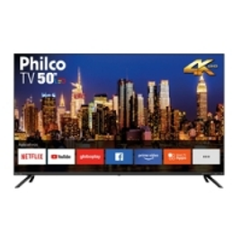 Imagem da oferta Smart TV LED 50” Philco  PTV50G70SBL Ultra HD 4K Borda Infinita Áudio Dolby 4 HDMI 2 USB Netflix e Aplicativos nas Lo