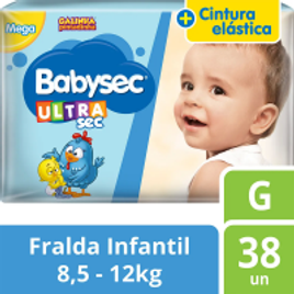 Imagem da oferta Fralda Babysec Ultrasec Pacote Mega Tamanho G - 38 Unidades