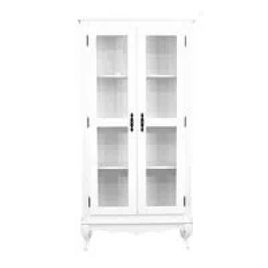 Estante Cristaleira Com Portas De Vidro Branca Biomóvel - Wood Prime
