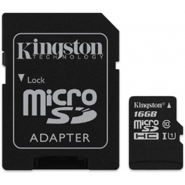 Imagem da oferta Cartão de Memória Canvas Select microSD 16GB - Kingston - Preto