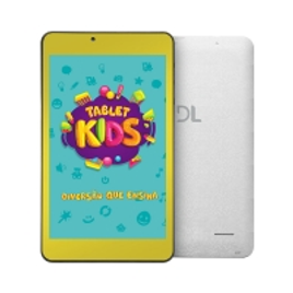 Imagem da oferta Tablet DL Kids TX394BBV Wi-Fi 8GB Android 7.1.2 Quad-Core Tela 7" Câmera Frontal 0.3MP Amarelo e Branco