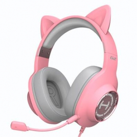 Imagem da oferta Headset Gamer Edifier G2II Pink Cat RGB 7.1 Virtual Som Surround Drivers 50mm Rosa