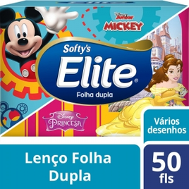 Lenços de Papel Elite Softy’s Kids Folha Dupla - 60 Caixas com 50 Folhas de Lenço Cada