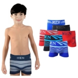 Imagem da oferta Kit com 10 Cuecas Boxer Infantil Juvenil Microfibra