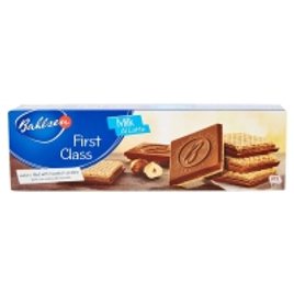 Imagem da oferta Biscoito Wafer com Recheio de Torrone de Avelã e Cobertura de Chocolate ao Leite First Class Bahlsen Caixa 125g