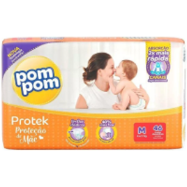 Imagem da oferta Fralda Pom Pom Protek Proteção de Mãe Mega - Tamanho M 46 Unidades