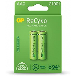 Imagem da oferta Pilha Recarregável AA 2000mAh Recyko Pro GP Batteries Pequena - 2 Unidades
