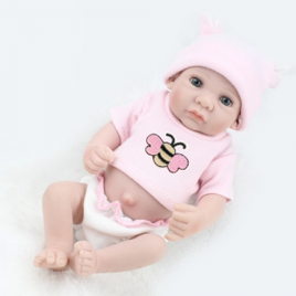 Mini Baby Reborn Doll 10 Polegadas 25cm Full Silicone Newborn Girl Doll - Bebê Lorena