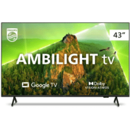 Imagem da oferta Smart Tv 43" Philips Ambilight Google Comando De Voz Cinza Bivolt - 43PUG7908/78