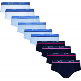 Kit com 10 Cuecas Slip em Algodão Lupo - Masculino