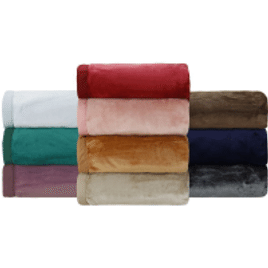 Imagem da oferta Cobertor Casa e Conforto Solteiro Flannel Colors Sangria com Borda em Percal