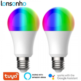 Imagem da oferta 2 Lâmpadas LED Inteligentes Lonsonho Tuya E27 10W RGB