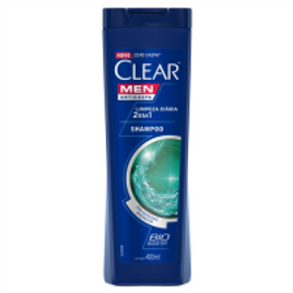 Imagem da oferta 3 Unidades Shampoo Anticaspa Clear Men Limpeza Diária 2 em 1 400ml
