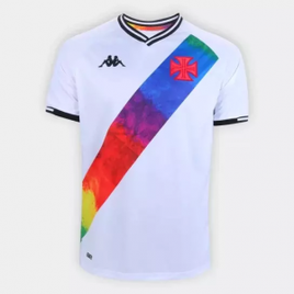 Imagem da oferta Camisa Vasco LGBT Torcedor Kappa Masculina - Branco