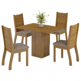 Imagem da oferta Conjunto Sala de Jantar Mesa e 4 Cadeiras Diamante Espresso Móveis Pinho/Canela