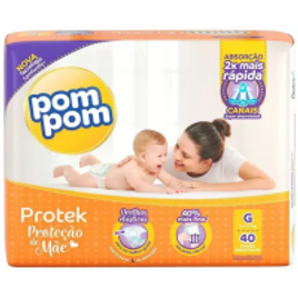 Imagem da oferta Fralda Pom Pom Proteção de Mãe Protek - Tam G 8 a 13kg 40 Unidades