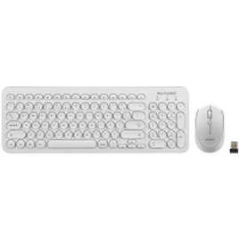 Imagem da oferta Kit Teclado e Mouse sem Fio Multilaser TC232 - Branco