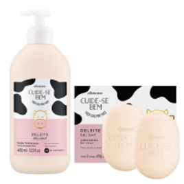 Combo Cuide-se Bem Deleite: Loção Corporal 400ml + 2 Sabonetes em Barra