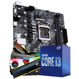 Imagem da oferta Kit Upgrade Intel i3 10100F Gigabyte H410M H Memória DDR4 16GB (2X8GB) 3000MHz