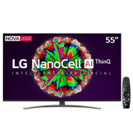 Imagem da oferta Smart TV LED 55" 4K LG 55NANO81 NanoCell, IPS, Bluetooth, HDR, ThinQ AI, Google Assistente, Alexa IOT, Smart Magic