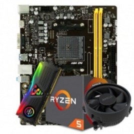 Imagem da oferta Kit Upgrade Placa Mãe Biostar B450MH AMD AM4 DDR4 + Processador AMD Ryzen 5 2600 3.6GHz + Memória DDR4 8GB 3000MHZ