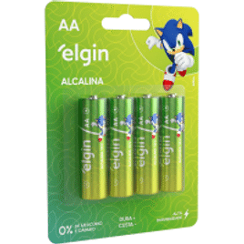 Imagem da oferta 3 Pacotes Pilha Alcalina AA Elgin com 4 unidades Comum