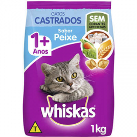 Imagem da oferta Ração Seca Whiskas Peixe para Gatos Adultos Castrados 1kg