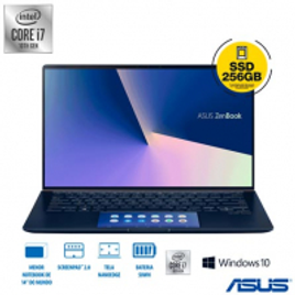Imagem da oferta Notebook Asus, Intel Core i7 10510U, 8GB, 256GB, Tela de 14", Azul Escuro, ZenBook 14 - UX434FAC-A6340T