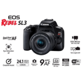 Imagem da oferta Câmera Canon EOS Rebel SL3 24.1MP com Lente EF-S 18-55mm