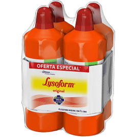 Imagem da oferta Kit com 4 Desinfetantes Lysoform Bruto Original 1L
