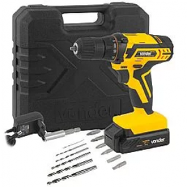 Parafusadeira Furadeira Vonder 3/8'' Bateria 12V Com Maleta E Acessórios PFV-012