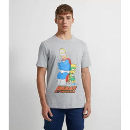 Camiseta Manga Curta Estampa Bart e Homer