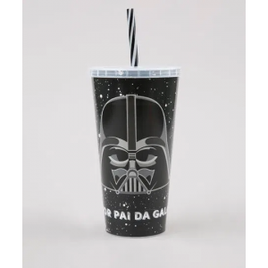 Imagem da oferta Copo com Canudo Star Wars Darth Vader "Melhor Pai da Galáxia" Preto