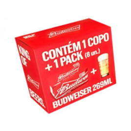 Imagem da oferta Kit Cerveja Budweiser American Standard Lager - 269ml Cada 8 Unidades com 1 Copo