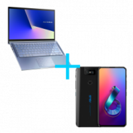 Imagem da oferta Notebook ASUS ZenBook UX431FA-AN202T Azul Claro Metálico + Smartphone ASUS ZenFone 6 8GB/256GB Preto