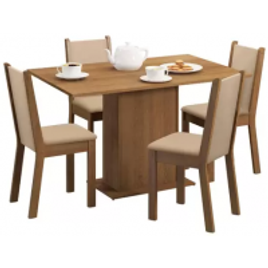 Imagem da oferta Conjunto Sala de Jantar Madesa Talita Mesa Tampo de Madeira com 4 Cadeiras