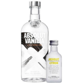 Imagem da oferta Kit Vodka Absolut Vanilla 750ml + Absolut Citron 50ml