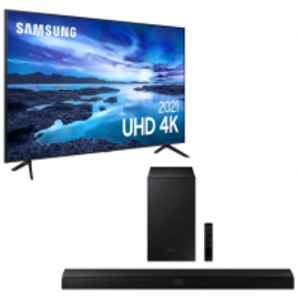 Imagem da oferta Combo Smart TV Samsung 70” 4K Ultra HD UN70AU7700 + Soundbar Samsung HW-T555 320W