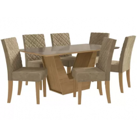 Imagem da oferta Mesa de Jantar 6 Cadeiras Retangular Kappesberg - Veneza