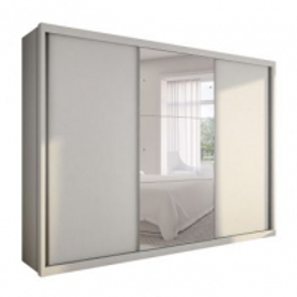Imagem da oferta Guarda-Roupa Casal com Espelho Malma Gold 3 PT Branco