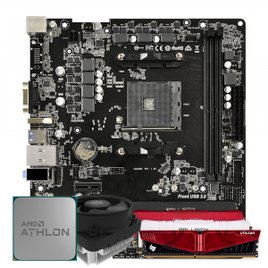Imagem da oferta Kit Upgrade Pichau Processador Athlon 320GE + Placa Mãe A320M + Memória Ram 8GB DDR4 + Cooler A50