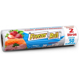 Imagem da oferta Saco para Alimentos Freezer-Roll 2 Litros Transparente - 50 Unidades