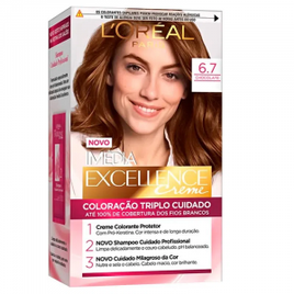 Imagem da oferta Kit Tintura Imédia Excellence L'Oréal Chocolate 6.7