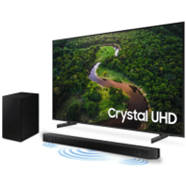 Imagem da oferta Combo Smart TV 75" Samsung Crystal UHD 4K 3 HDMI 2 USB Bluetooth Wi-Fi Alexa built in - UN75CU8000GXZD + Soundbar Samsung HW-Q600C