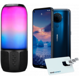 Imagem da oferta Smartphone Nokia 5.4 128GB 4GB RAM Tela 6,39 - Azul + HMD Connect + Caixa de Som Speaker Flash 15W - MNK30X