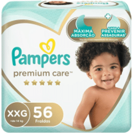 Imagem da oferta 2 Pacotes Fraldas Pampers Premium Care XXG - 56 Unidades Cada
