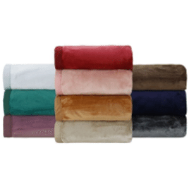 Imagem da oferta Cobertor King Flannel Colors Azul Claro com Borda em Percal - Casa e Conforto